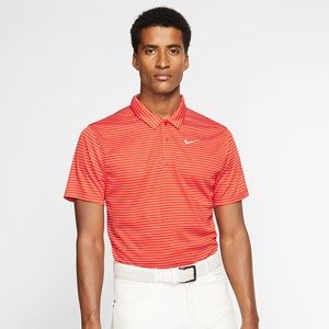 Nike Dri Fit Orange Stripe Short Sleeve Polo Shirt. Size XXL
